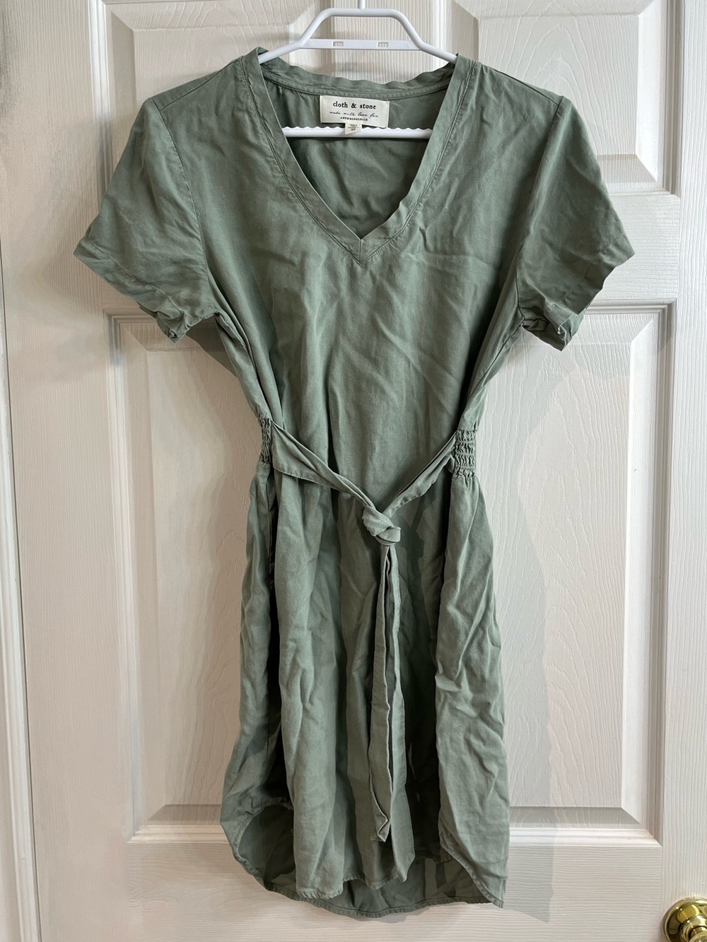 Cloth & Stone Sage Green Tencel Liv Tie Front Dress XS